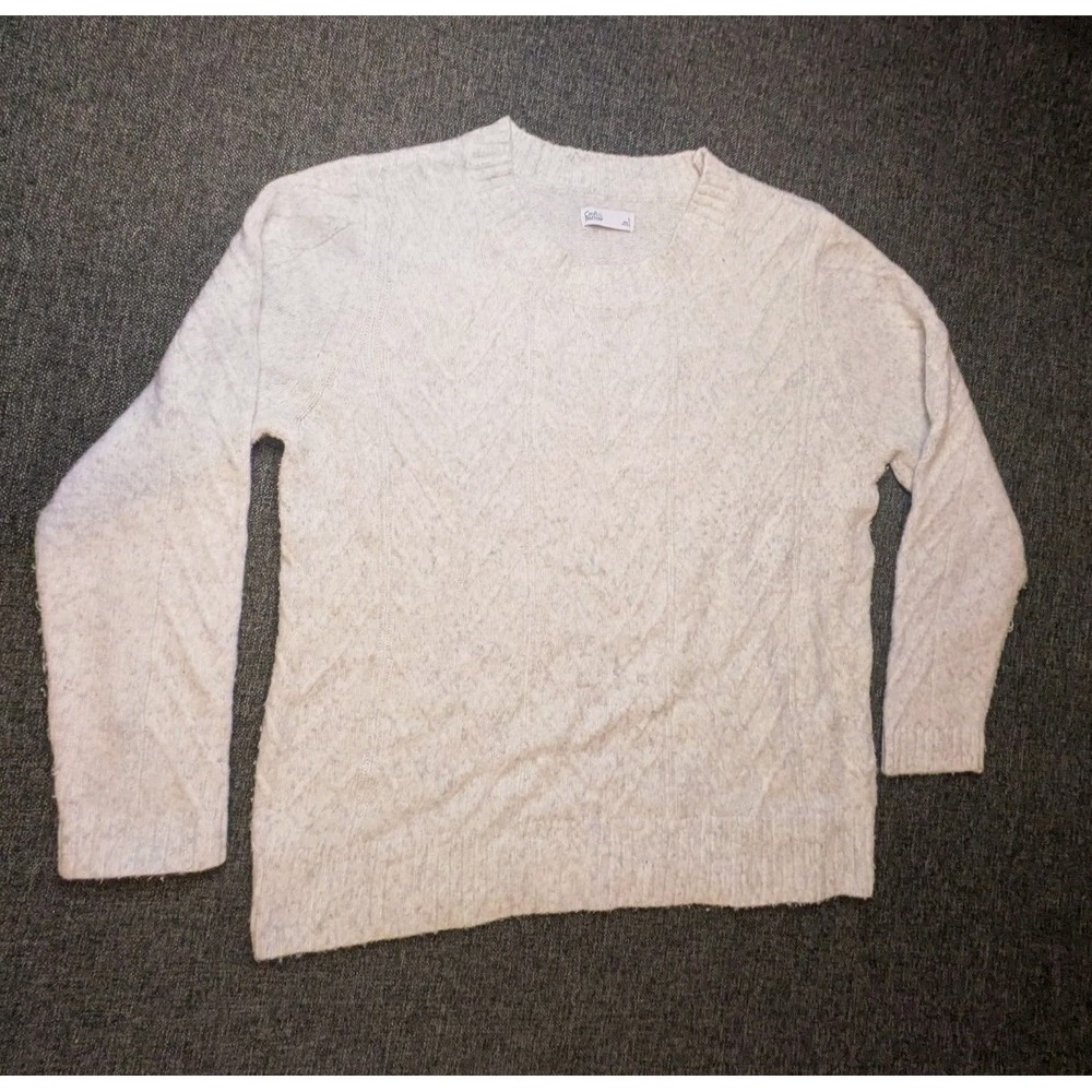 Croft & Barrow Cable Knit Pullover Sweater Womens Size Large Cream White